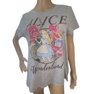 Disney Alice In Wonderland Grey Short Sleeve Graphic T-Shirt